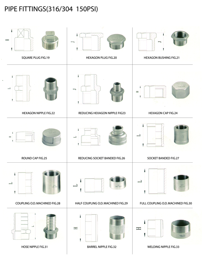 PIPE FITTINGS (316/304  150PSI)