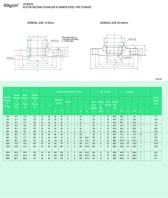 40kg/cm² JIS B2216