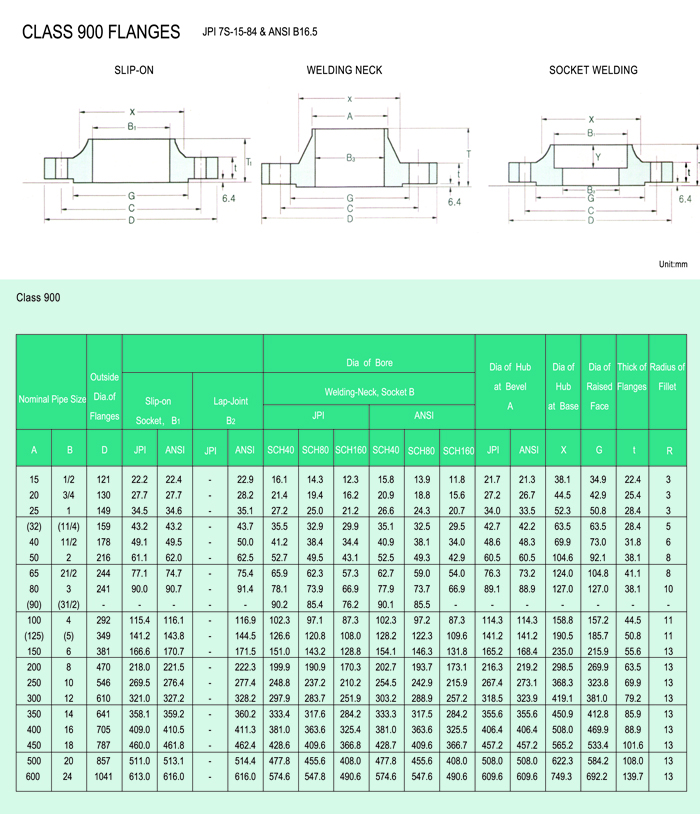 CLASS 900 FLANGES