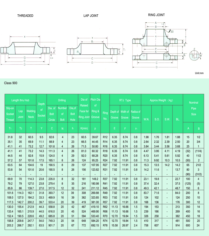 CLASS 900  FLANGES